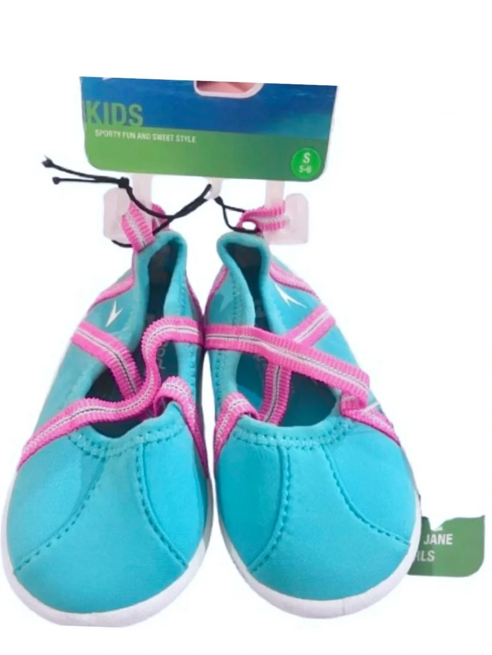 🆕- Speedo Toddler Girls' Water Shoes - Turquoise/Pink Size S (5-6)